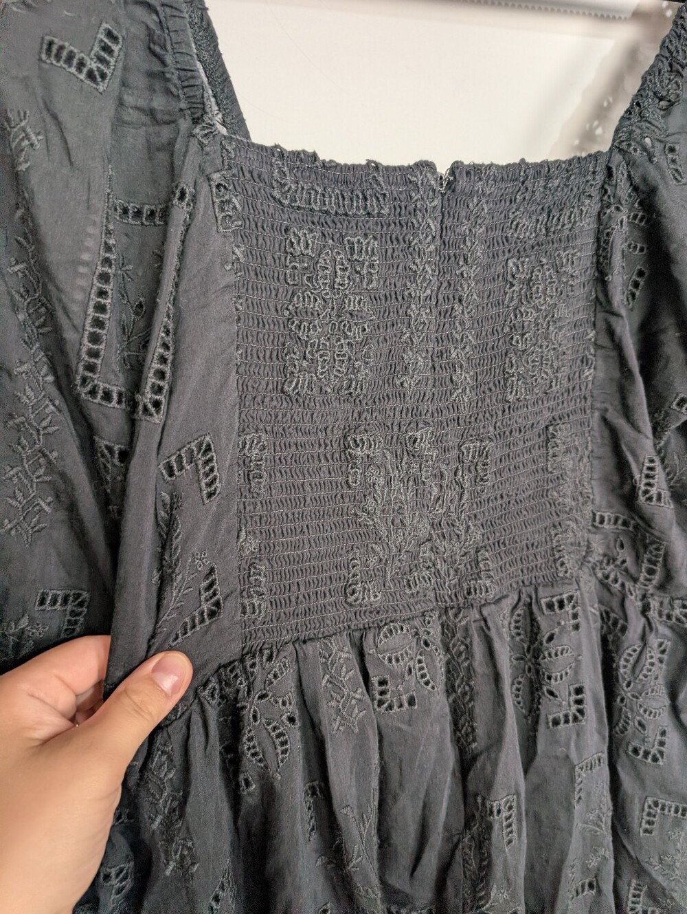 Johnny Was Jade Ella Cottagecore Square Neck Witchy Eyelet Mini Dress Size Small - Picture 7 of 9